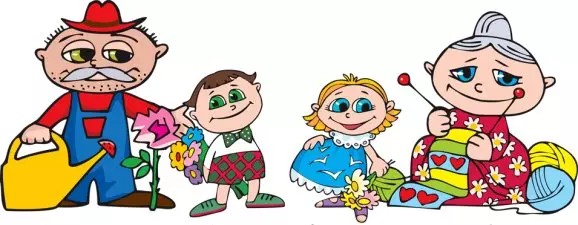 Dziadek, babcia... Babcia, dziadek, wnuczka i wnuczek